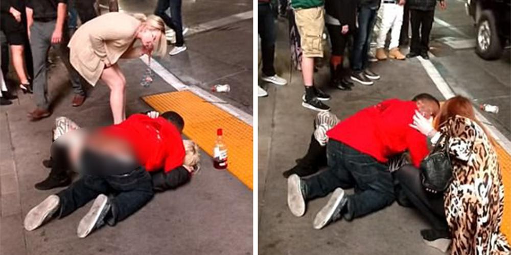 Άντρας εκμεταλλεύεται μεθυσμένη γυναίκα που έχει πέσει αναίσθητη στον δρόμο [βίντεο]