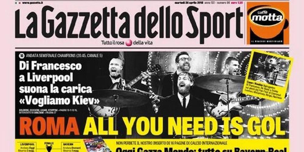 Το τρομερό πρωτοσέλιδο της "Gazzetta dello Sport" με τους Ρωμαίους... Beatles