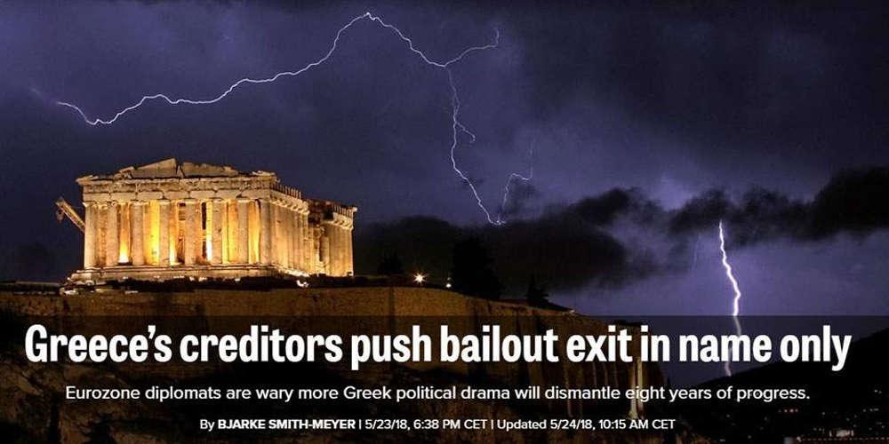 Politico: Μόνο κατ' όνομα η έξοδος της Ελλάδας από τα μνημόνια