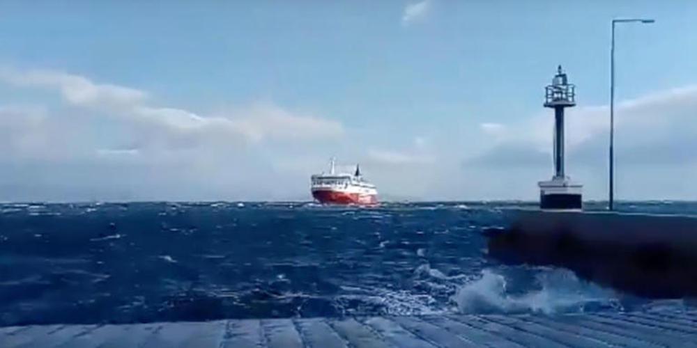 Εντυπωσιακή μανούβρα του Fast Ferries Andros στη Ραφήνα [βίντεο]