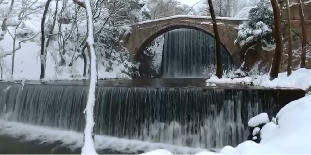 Υπέροχο θέαμα: Οι χιονισμένοι καταρράκτες στην Παλαιοκαρυά Τρικάλων [βίντεο]