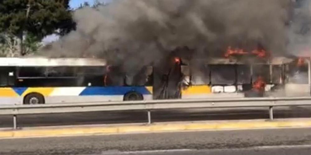 Πανικός από πυρκαγιά σε λεωφορείο στην Αγία Παρασκευή