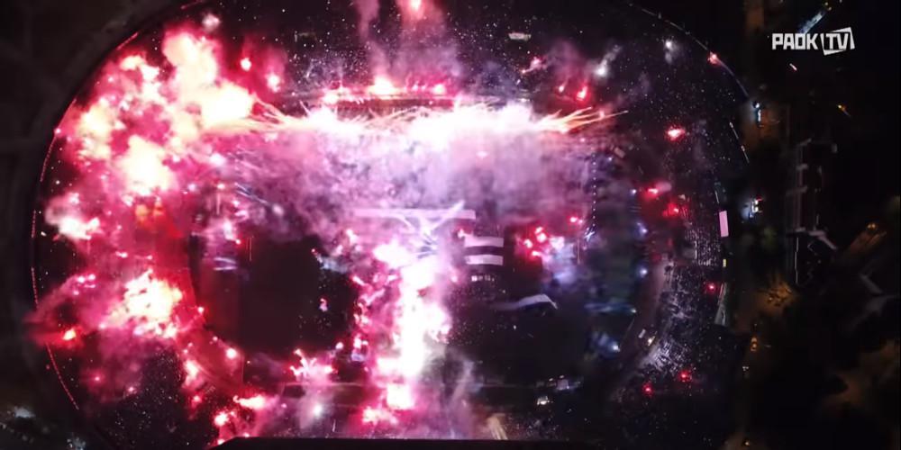 Εντυπωσιακές εικόνες από την φιέστα του ΠΑΟΚ από τον... ουρανό [βίντεο]