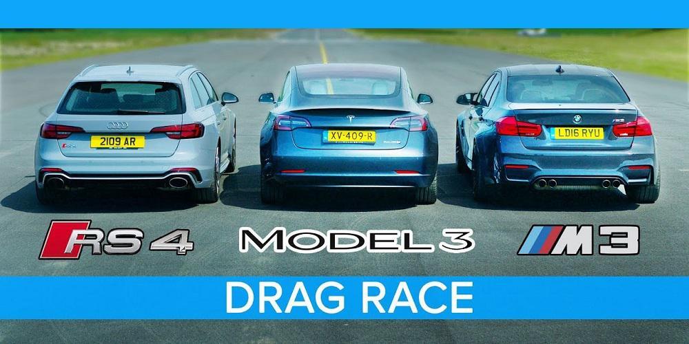 Tesla Model 3 εναντίον BMW M3 και Audi RS4 [βίντεο]