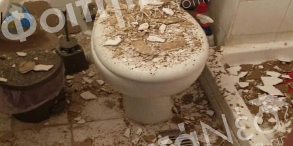Κατέρρευσε ταβάνι σε φοιτητική εστία στα Ιωάννινα την ώρα που φοιτήτρια έκανε μπάνιο [εικόνες]