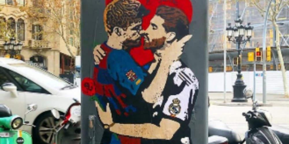 Απίστευτο γκράφιτι στη Βαρκελώνη: Πικέ και Ράμος φιλιούνται!