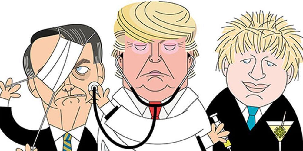 Κορωνοϊός: Το σκίτσο πορτογαλικής εφημερίδας που καυτηριάζει τις στρατηγικές Τραμπ, Τζόνσον και Μπολσονάρου
