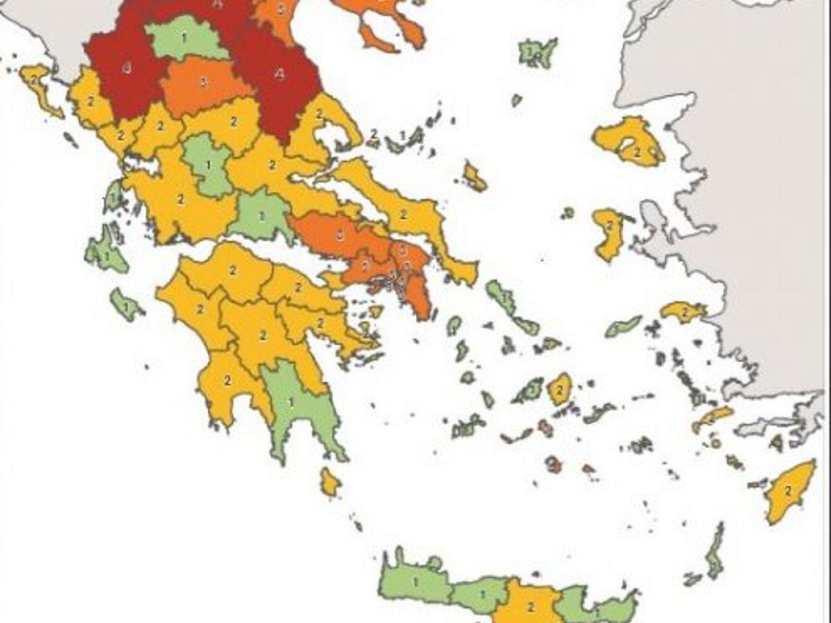 Korwnoios O Epidhmiologikos Xarths Kokkinizei Poies Perioxes Alla3an Xrwma Se Mia Ebdomada