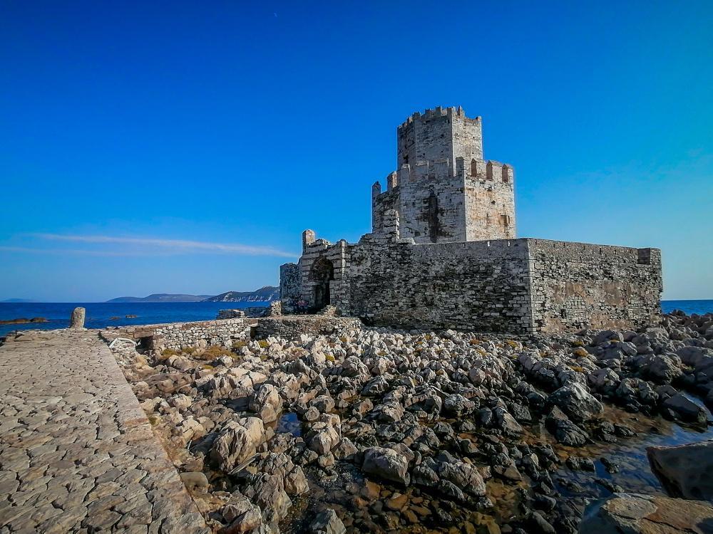 To κάστρο της Μεθώνης στο ύψος του