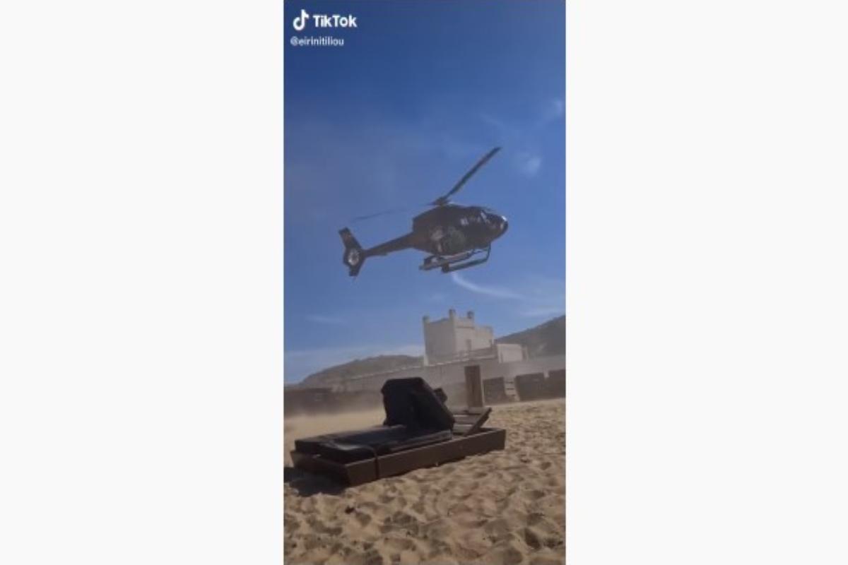 Μύκονος: Το είδαμε και αυτό – Επιχειρηματίας προσγειώθηκε σε beach bar με ελικόπτερο [βίντεο]
