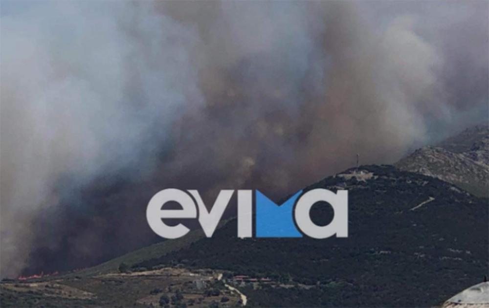 Μεγάλη φωτιά στην Εύβοια: Μήνυμα του 112 σε κατοίκους