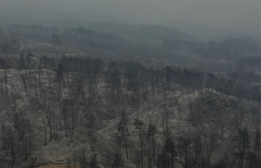 Φωτιά στην Εύβοια: Εικόνες καταστροφής - Drone κατέγραψε τον όλεθρο