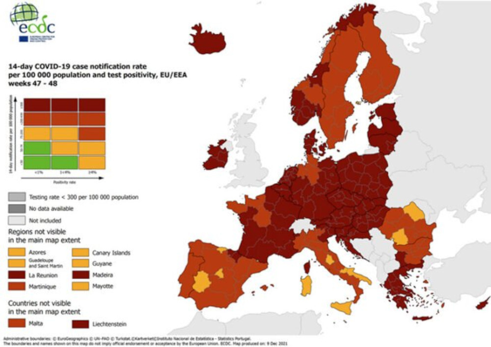 ECDC: Στο «βαθύ κόκκινο» και πάλι η Ελλάδα