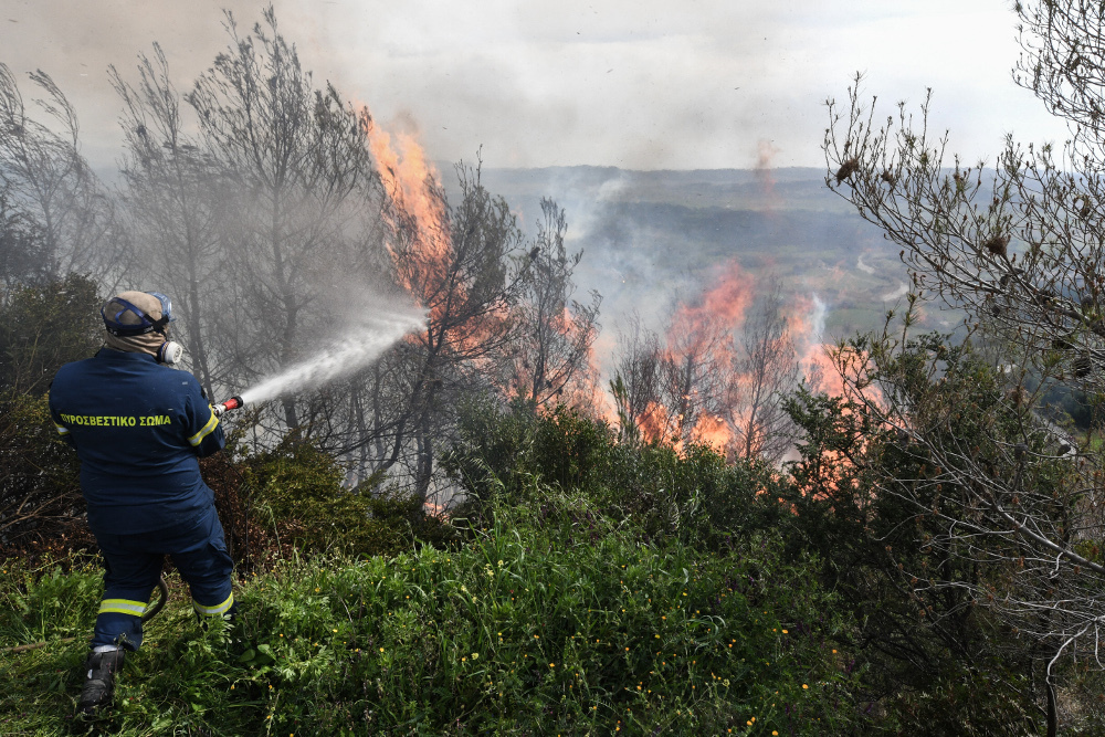 Πυρκαγιά σε δασική έκταση στο Λεόντιο της Νεμέας - Στην «μάχη» και Canadair