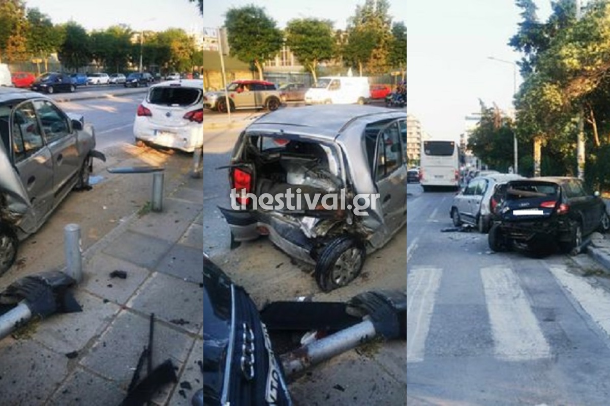 Θεσσαλονίκη: Λεωφορείο έπεσε σε πάνω από 10 αυτοκίνητα [εικόνες]