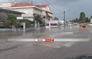 Κακοκαιρία Π: Δυνατές βροχές στο Μεσολόγγι - Πλημμύρισαν οι δρόμοι