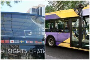 Πανεπιστημίου: Οι πρώτες εικόνες από το τροχαίο με 6 τραυματίες του τουριστικού λεωφορείο με τρόλεϊ
