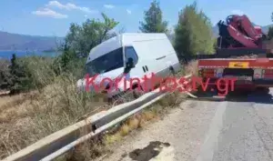 Σοβαρό τροχαίο στην Κόρινθο- Φορτηγό εξετράπη από την πορεία του