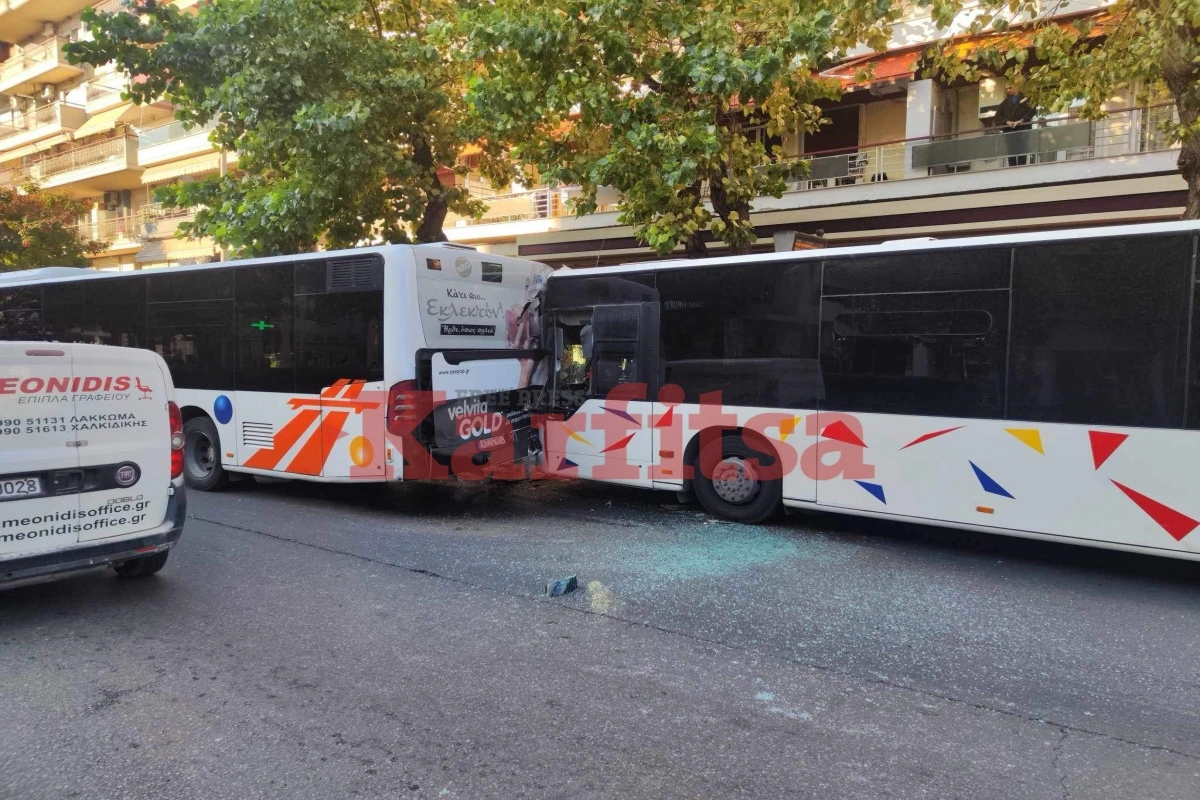 Θεσσαλονίκη - Τροχαίο με αστικά λεωφορεία