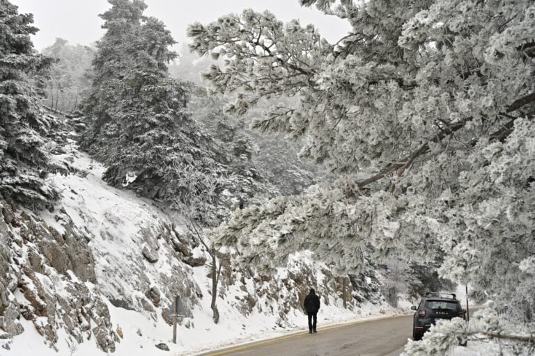 Kακοκαιρία Carol Χιόνια Χιονόπτωση στην Πάρνηθα